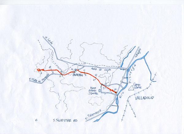 San Silvestre 1985 - Ruta.